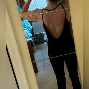 NWOT Open Back Black V-Neck Modal Tank. Sz Large